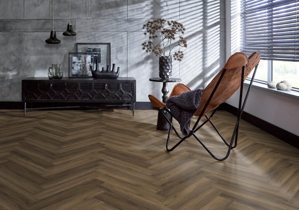 Floorlife YUP herringbone click SRC warm brown