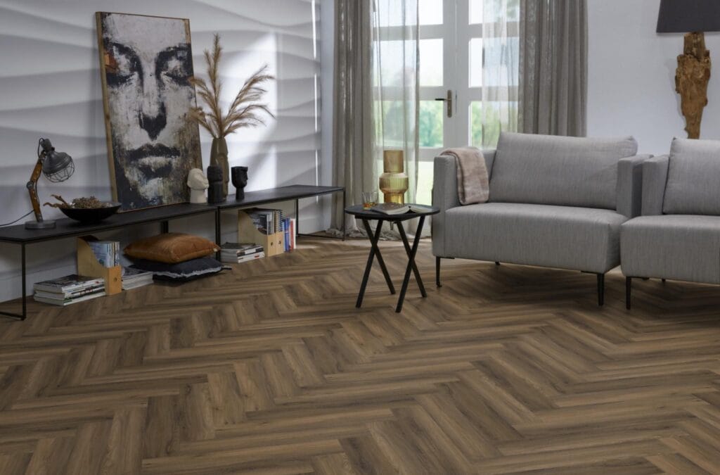 Floorlife YUP herringbone click SRC warm brown
