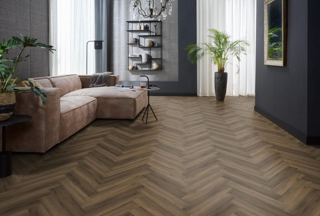 Floorlife YUP herringbone click SRC warm brown