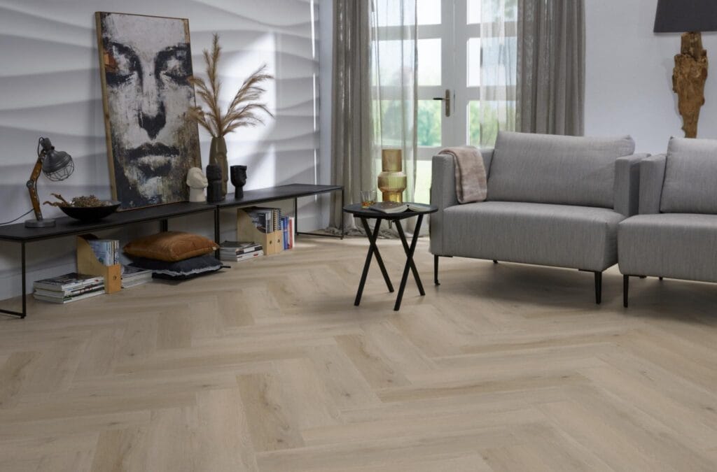 Floorlife YUP Leyton visgraat dryback light oak