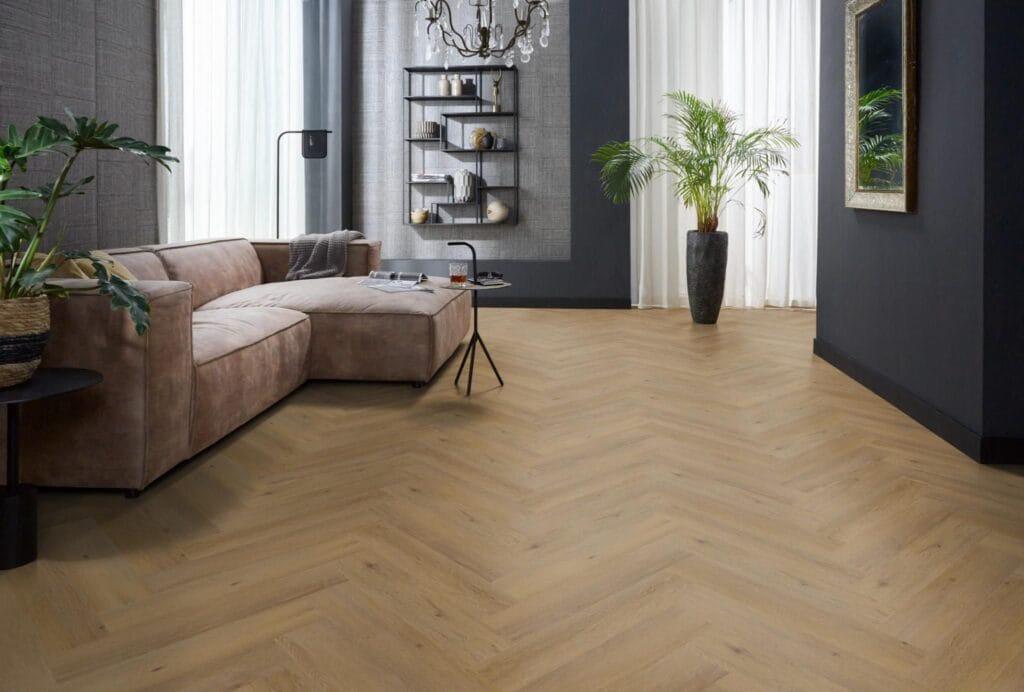 Floorlife YUP Leyton visgraat dryback dark oak