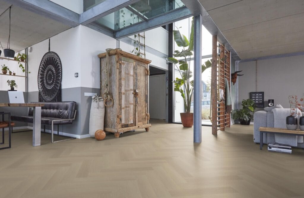 Floorlife YUP Fulham visgraat dryback beige