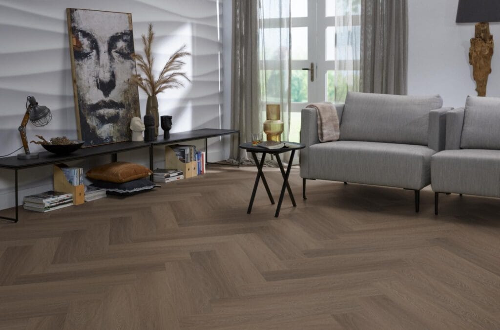 Floorlife YUP Fulham visgraat dryback brown