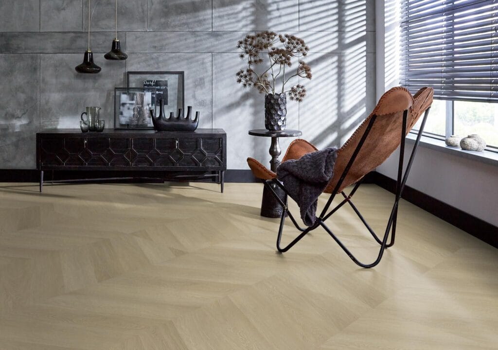Floorlife YUP Fulham chevron dryback natural oak