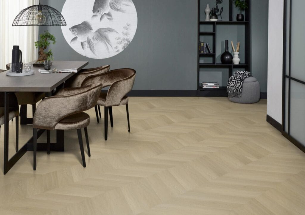 Floorlife YUP Fulham chevron dryback natural oak