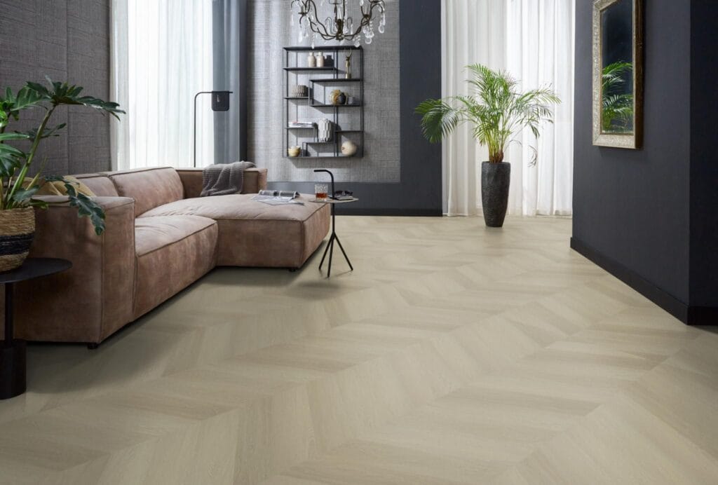 Floorlife YUP Fulham chevron dryback smoky