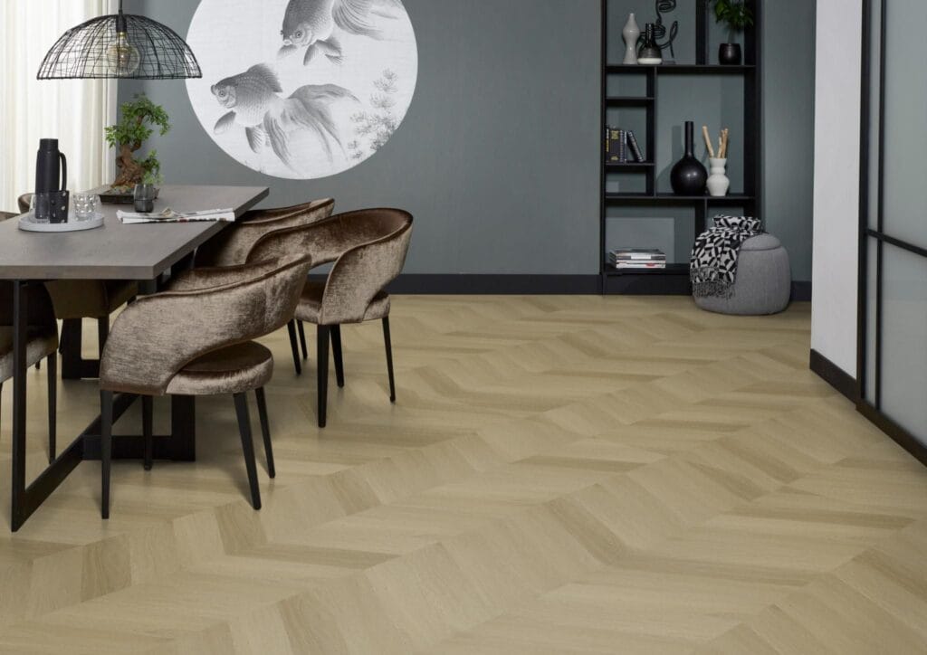 Floorlife YUP Fulham chevron dryback warm oak