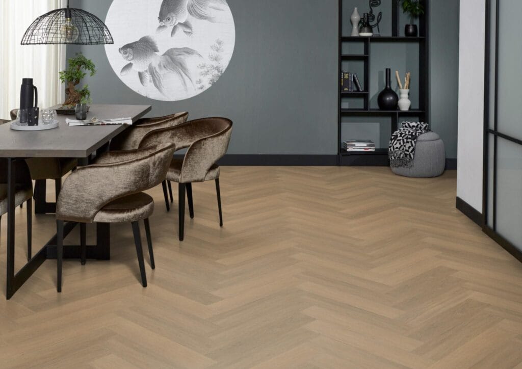 Floorlife YUP Sutton herringbone dryback warm natural