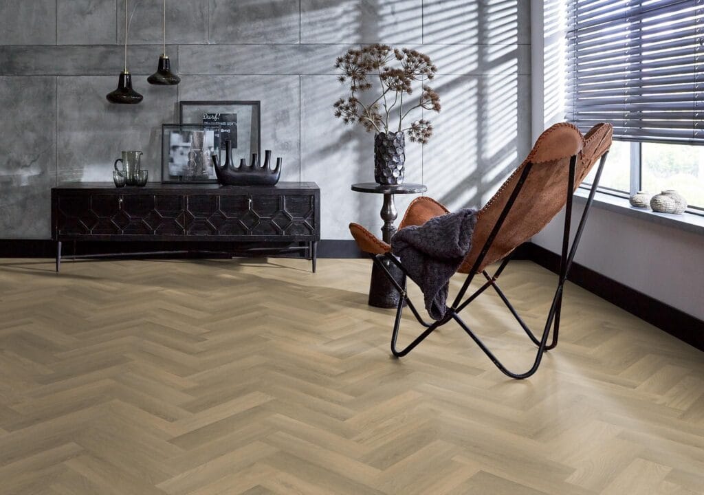 Floorlife YUP Herringbone dryback small natural