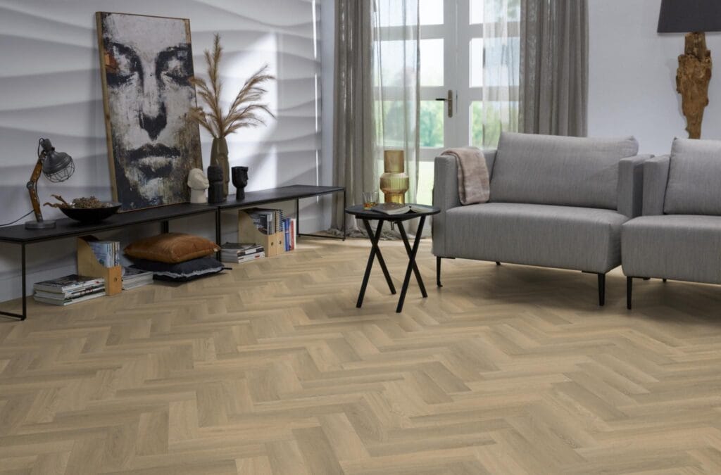 Floorlife YUP Herringbone dryback small natural