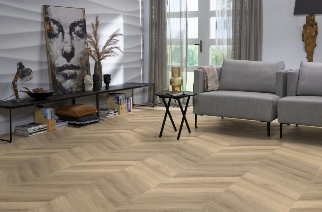 Floorlife YUP Chevron dryback beige
