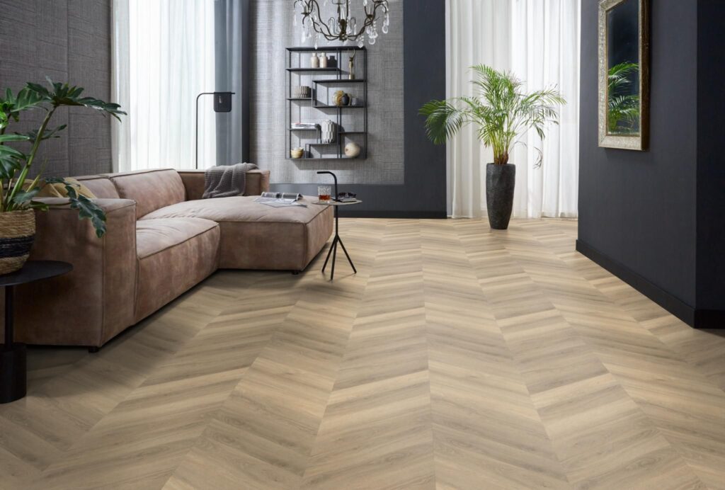 Floorlife YUP Chevron dryback beige