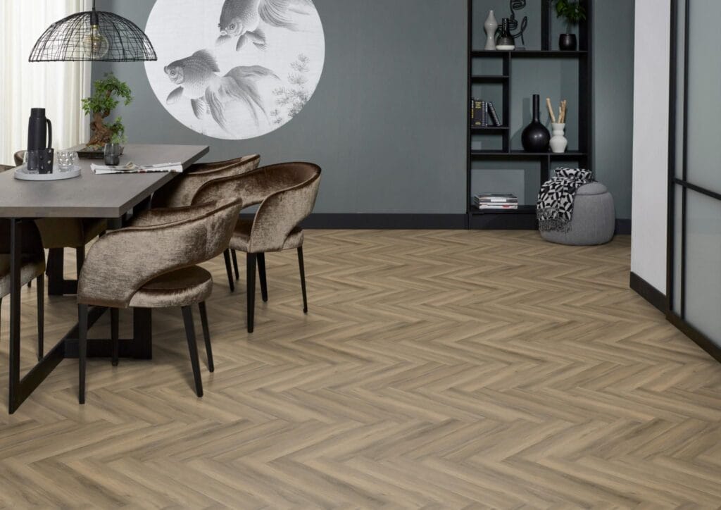 Floorlife YUP Herringbone dryback light brown