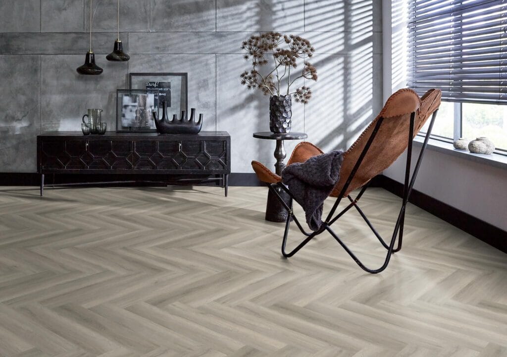 Floorlife YUP Herringbone dryback grey