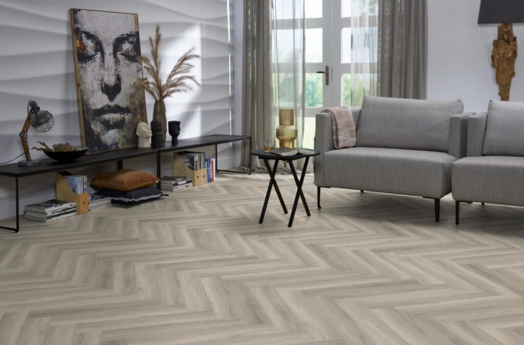 Floorlife YUP Herringbone dryback grey