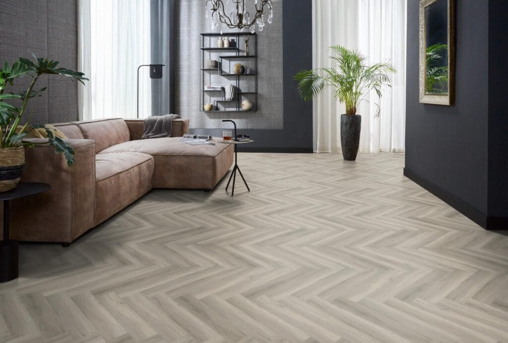 Floorlife YUP Herringbone dryback grey